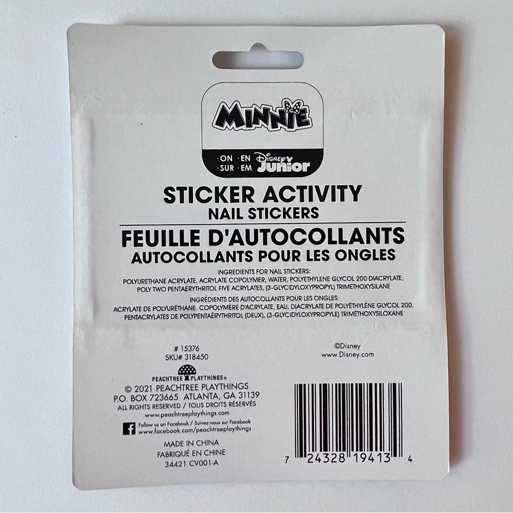 NEW Disney Junior Minnie Mouse Nail Sticker Set - 50 pcs.